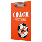 Team Coach Sinaasappel en Wit Voetbal Gepersonalis Klembord (Links)