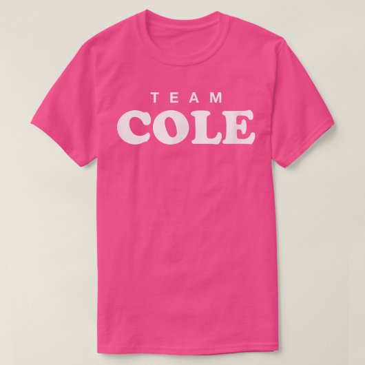 Team Cole Persoonlijke Achternaam Bruid Bruidegom  T-shirt (Design voorkant)