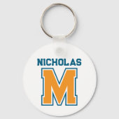 Team Colors Monogram Name Sleutelhanger (Voorkant)