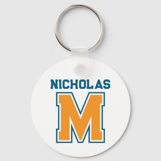 Team Colors Monogram Name Sleutelhanger (Achterkant)