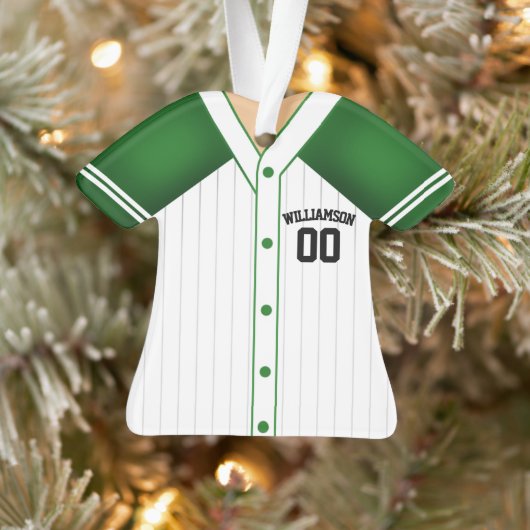 Team Colors Personalized Baseball Jersey Ornament (Boom)