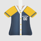 Team Colors Personalized Baseball Jersey Ornament (achterkant)