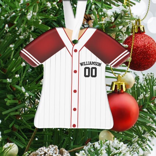 Team Colors Personalized Baseball Jersey Ornament