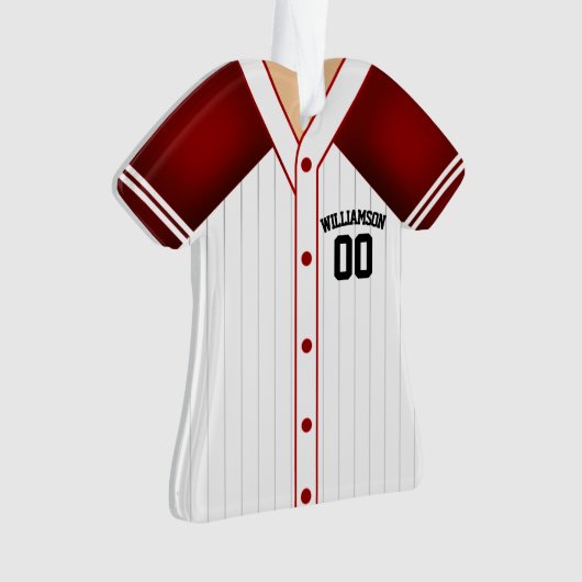 Team Colors Personalized Baseball Jersey Ornament (voorkant)