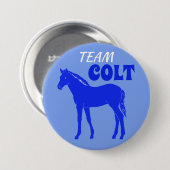"Team Colt" Blauw Geslacht onthullen Ronde Button 7,6 Cm (Voorkant /achterkant)
