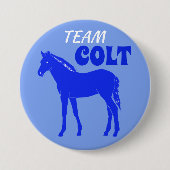 "Team Colt" Blauw Geslacht onthullen Ronde Button 7,6 Cm (Voorkant)