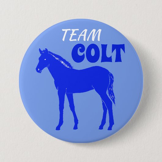 "Team Colt" Blauw Geslacht onthullen Ronde Button 7,6 Cm (Voorkant)