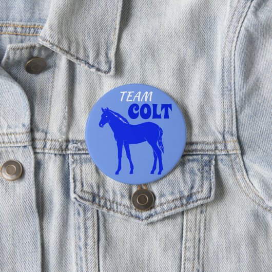 "Team Colt" Blauw Geslacht onthullen Ronde Button 7,6 Cm (In situ)