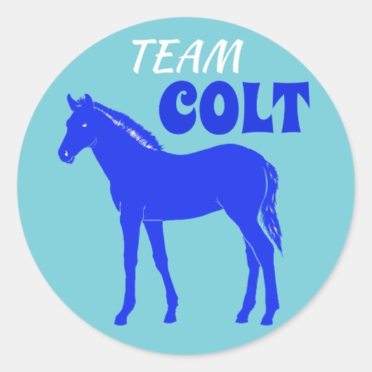 "Team Colt" Koolt Gender onthullen Ronde Sticker (Voorkant)