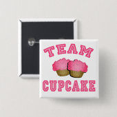 Team Cupcake-overhemden, -onderbroeken, -Mokken, - Vierkante Button 5,1 Cm (Voorkant /achterkant)