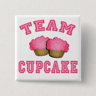 Team Cupcake-overhemden, -onderbroeken, -Mokken, - Vierkante Button 5,1 Cm