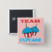 TEAM CUPCAKE VIERKANTE BUTTON 5,1 CM (Voorkant /achterkant)