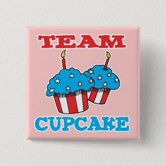 TEAM CUPCAKE VIERKANTE BUTTON 5,1 CM (Voorkant)