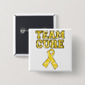 Team Cure (geel) Vierkante Button 5,1 Cm (Voorkant /achterkant)
