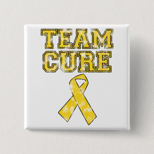 Team Cure (geel) Vierkante Button 5,1 Cm (Voorkant)