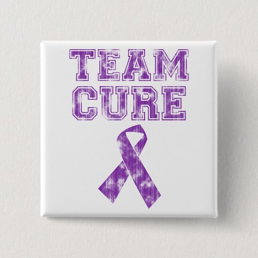 Team Cure (Paars) Vierkante Button 5,1 Cm (Voorkant)