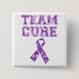 Team Cure (Paars) Vierkante Button 5,1 Cm
