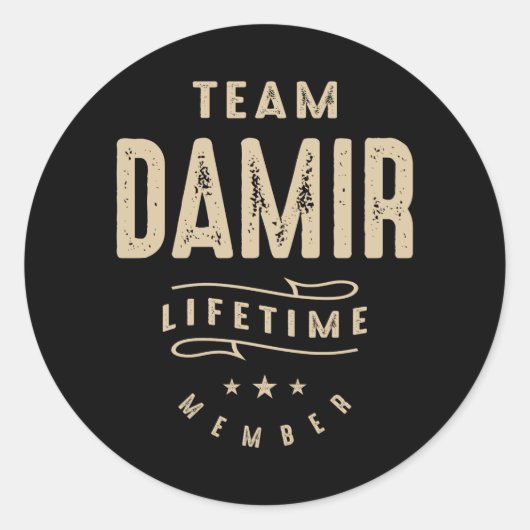 Team Damir Lifetime Lid Ronde Sticker (Voorkant)
