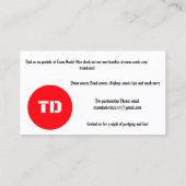 Team Daniel cards Visitekaartje (Achterkant)