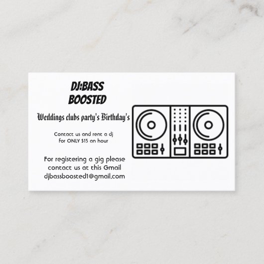 Team Daniel cards Visitekaartje (Voorkant)