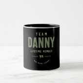 Team Danny Lifetime Lid Persoonlijke naam Tweekleurige Koffiemok (Center)