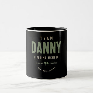 Team Danny Lifetime Lid Persoonlijke naam Tweekleurige Koffiemok