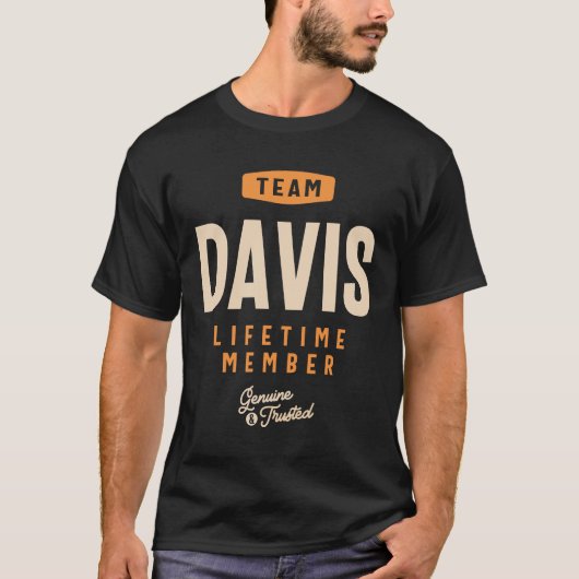 Team Davis Lifetime Lid - Naam Davis T-shirt (Voorkant)