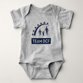 Team DCF Baby Bodysuit - blauwe lettertype (Voorkant)
