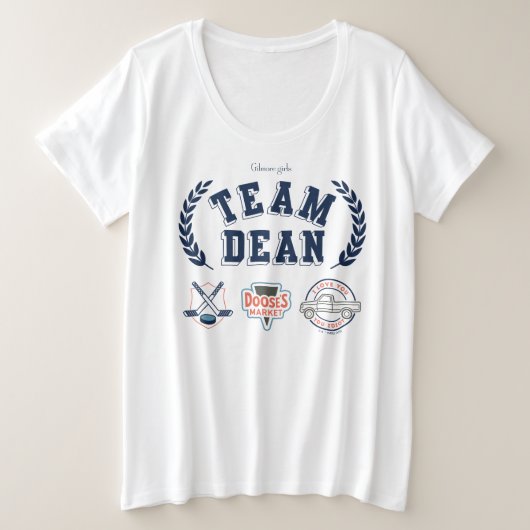 Team Dean Gilmore Girls Design Grote Maat T-shirt (Design voorkant)