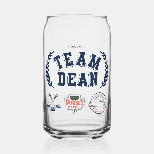 Team Dean Gilmore Girls-ontwerp Blikvorm Glas (Voorkant)