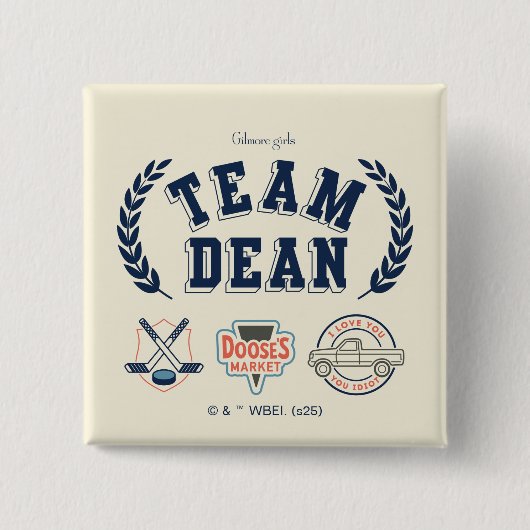 Team Dean Gilmore Girls-ontwerp Vierkante Button 5,1 Cm (Voorkant)