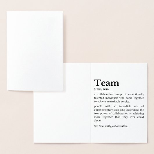 Team Definition – The Power of Collaboration  Folie Kaarten (Display)