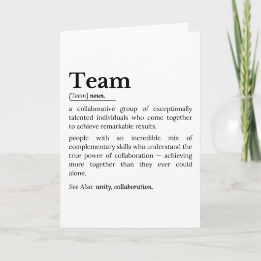 Team Definition – The Power of Collaboration  Kaart (Voorkant)
