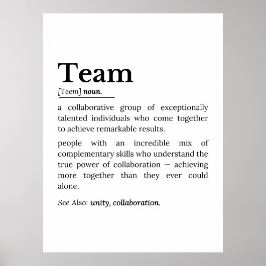 Team Definition – The Power of Collaboration Poster (Voorkant)