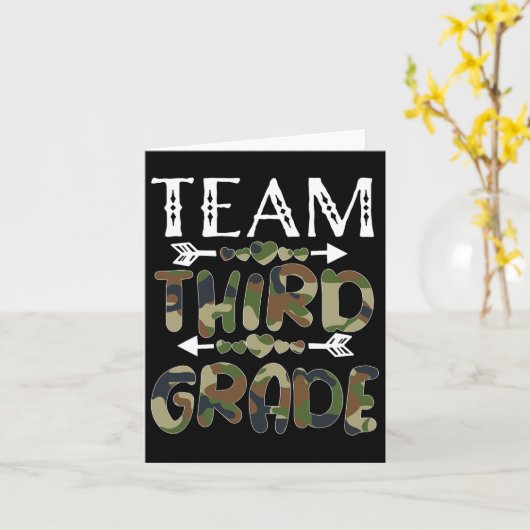 Team derde graad terug naar school 1e dag Camo-lee Kaart (Gele Bloem)