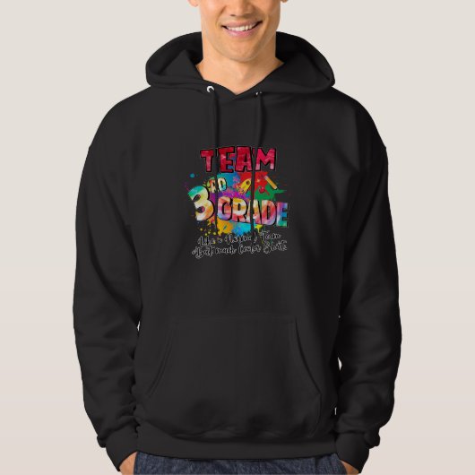 Team derde klas 3e terug naar school leraar Stud Hoodie (Voorkant)