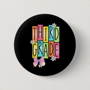 Team Derde Klas Retro Coquette Terug Naar School M Ronde Button 5,7 Cm