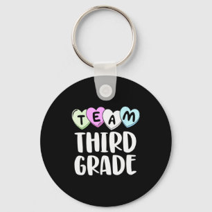 Team Derde Klas Shirt 3e Liefde Hartjes Leraar Waa Sleutelhanger