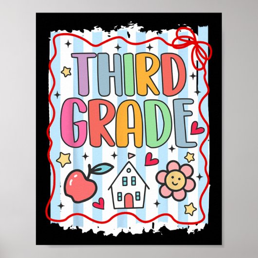 Team derde klas terug naar school 3e leerjaar poster (Voorkant)