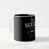 Team Dexter Lifetime Lid Persoonlijke naam Tweekleurige Koffiemok (Voorkant links)