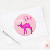 "Team Doe" roze Geslacht onthullen Ronde Sticker (Envelop)