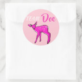 "Team Doe" roze Geslacht onthullen Ronde Sticker (Tas)