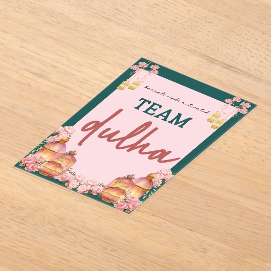 team dulha acryl uitnodigingen (Laagn)