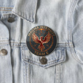 Team E – MAGMA INTENSITY Embleem | Vurig Macht Lei Ronde Button 7,6 Cm (In situ)