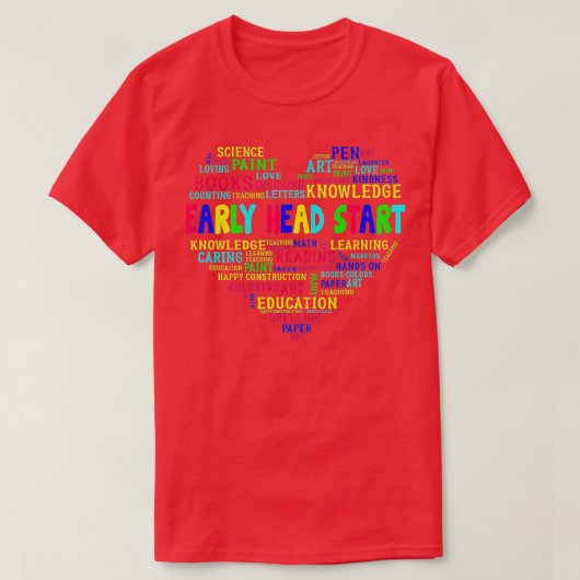 Team Early Head Start Heart Terug naar School Funn T-shirt (Design voorkant)