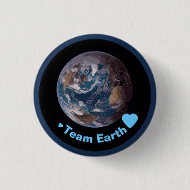 "Team Earth" Blauwe Marmer Ronde Button 3,2 Cm
