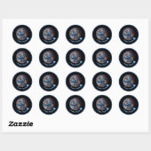 "Team Earth" Blauwe Marmer Ronde Sticker (Vel)