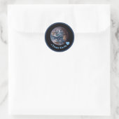 "Team Earth" Blauwe Marmer Ronde Sticker (Tas)
