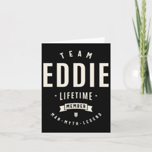Team Eddie Lifetime lid Grappige naam Eddie Sticke Kaart