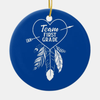Team Eerste Klas Leerling Leraar Laatste Dag Terug Keramisch Ornament